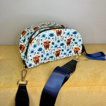 Load image into Gallery viewer, The Roni Nylon Crossbody - Highland Cow Blue Floral