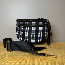 Load image into Gallery viewer, The Roni Nylon Crossbody - Black & White Plaid