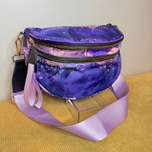 Load image into Gallery viewer, The Roni Nylon Crossbody - Purple Sparkle Waves