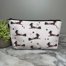 Load image into Gallery viewer, Pouch - Halloween Fall, Dog Dachshund Broom