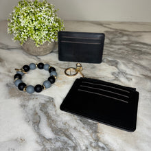 Load image into Gallery viewer, Denim Suede Bracelet Keychain & Card Holder Wallet