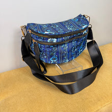 Load image into Gallery viewer, The Roni Nylon Crossbody - Blue Stripe Floral