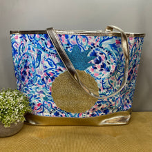 Load image into Gallery viewer, Carry All Bag - Abstract Turtle with Pineapple