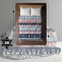 Load image into Gallery viewer, Blanket Christmas #28 - Snowflake Blue Pink - PREORDER