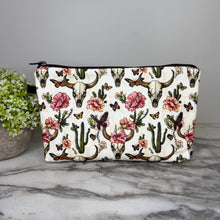 Load image into Gallery viewer, Pouch - Western Skull Cactus Floral