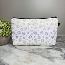Load image into Gallery viewer, Pouch - Dog Cat Paw Pink Purple on White