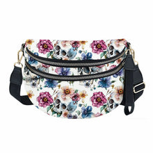Load image into Gallery viewer, The Roni Nylon Crossbody - Halloween Fall Skull Floral on White