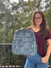 Load image into Gallery viewer, Denim Suede Brooke Backpack + Pouch