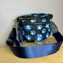 Load image into Gallery viewer, The Roni Nylon Crossbody - Christmas Paw Print Dog Snowflake