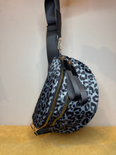 Load image into Gallery viewer, The Roni Nylon Crossbody - Animal Print Grey with Black
