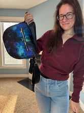 Load image into Gallery viewer, The Roni Nylon Crossbody - Blue Green Purple Galaxy