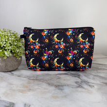 Load image into Gallery viewer, Pouch - Floral Moon on Black