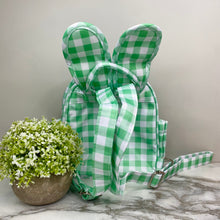 Load image into Gallery viewer, Mini Backpack - Easter - Gingham Bunny Ears - Green
