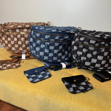 Load image into Gallery viewer, The Roni Nylon Crossbody - Checkered Denim - PREORDER