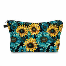 Load image into Gallery viewer, Pouch - Floral, Sunflower Teal & Yellow