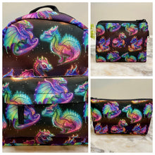 Load image into Gallery viewer, Bundled Set - Mini Backpack, Pouch, & Mini Pouch - Dragon Rainbow