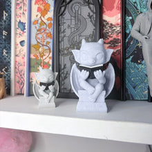 Load image into Gallery viewer, 3d Printed Cute Gargoyle Reading a Book Bookshelf Decor