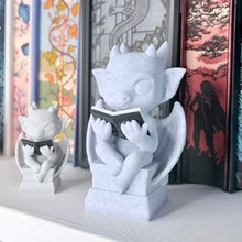 Load image into Gallery viewer, 3d Printed Cute Gargoyle Reading a Book Bookshelf Decor