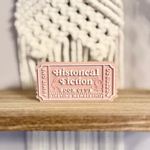 Load image into Gallery viewer, 3d Printed Shelf Trope Ticket - Historical Fiction Book Club