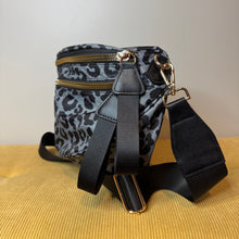 Load image into Gallery viewer, The Roni Nylon Crossbody - Animal Print Grey with Black