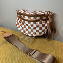 Load image into Gallery viewer, The Roni Nylon Crossbody - Checkered Camel