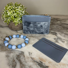 Load image into Gallery viewer, Denim Suede Bracelet Keychain & Card Holder Wallet