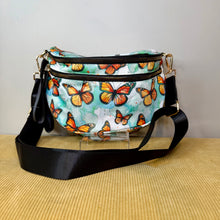 Load image into Gallery viewer, The Roni Nylon Crossbody - Butterfly Orange Teal