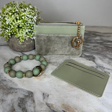 Load image into Gallery viewer, Denim Suede Bracelet Keychain & Card Holder Wallet