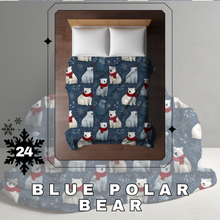 Load image into Gallery viewer, Blanket Christmas #24 - Blue Polar Bear - PREORDER