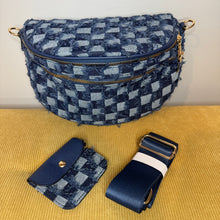 Load image into Gallery viewer, The Roni Nylon Crossbody - Checkered Denim - PREORDER