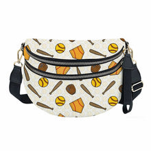 Load image into Gallery viewer, The Roni Nylon Crossbody - Softball on White