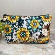 Load image into Gallery viewer, Pouch - Sunflower, Turquoise Sunflower