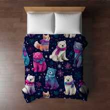Load image into Gallery viewer, Blanket Christmas #44 - Pink & Purple Polar Bear - PREORDER