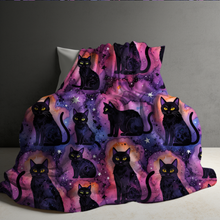 Load image into Gallery viewer, Blanket - Halloween - Black Cat Galaxy