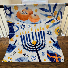 Load image into Gallery viewer, Blanket - White Hanukkah Holiday