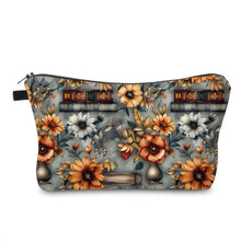 Load image into Gallery viewer, Pouch - Book, Floral on Grey