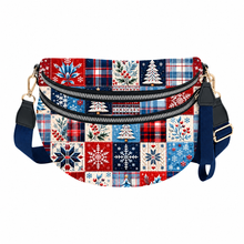 Load image into Gallery viewer, The Roni Nylon Crossbody - Christmas Quilted Squares