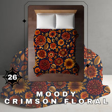 Load image into Gallery viewer, Blanket Halloween #26 - Moody Crimson Floral