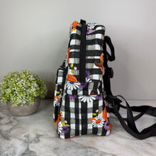 Load image into Gallery viewer, Mini Backpack - Halloween - Plaid Pumpkin Floral