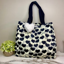 Load image into Gallery viewer, Tote Bag - Heart Black + Grey