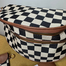 Load image into Gallery viewer, The Roni Crossbody - Canvas Tan Black Camel Check