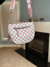 Load image into Gallery viewer, The Roni Nylon Crossbody - Checkered Medium Pink