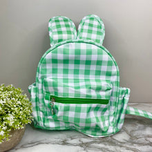 Load image into Gallery viewer, Mini Backpack - Easter - Gingham Bunny Ears - Green