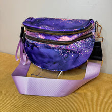 Load image into Gallery viewer, The Roni Nylon Crossbody - Purple Sparkle Waves