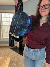 Load image into Gallery viewer, The Roni Nylon Crossbody - Blue Green Purple Galaxy
