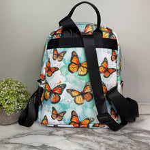 Load image into Gallery viewer, Mini Backpack - Butterfly Orange Teal