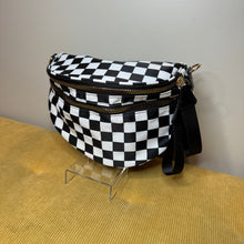 Load image into Gallery viewer, The Roni Nylon Crossbody - Checkered Black & White
