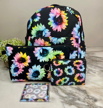 Load image into Gallery viewer, Mini Backpack, Pouch, & Mini Pouch Bundled Set - Rainbow Sunflower