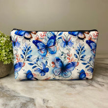 Load image into Gallery viewer, Pouch - Butterfly Blue Leaves