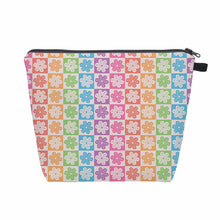 Load image into Gallery viewer, Pouch XL - Floral Rainbow Checker